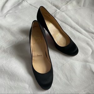 Christian Louboutin Classic Black Satin Pumps